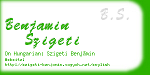 benjamin szigeti business card